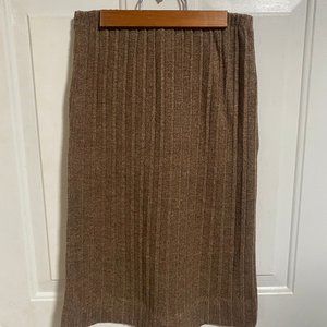 It's Pure Gould Women's Midi Skirt Made in USA Brown Elastic Waist